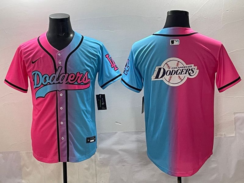 Men 2025 Los Angeles Dodgers Blank Blue pink Game Nike MLB Jersey style 0029->los angeles dodgers->MLB Jersey